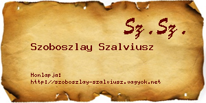 Szoboszlay Szalviusz névjegykártya